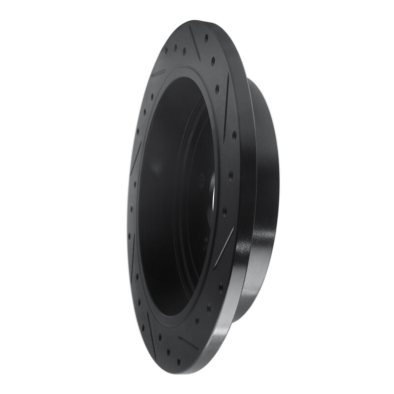 Lincoln Town Car Brake Rotor (1) - Rear Left - R1 Concepts - Drilled & Slotted - Black - `03-`11